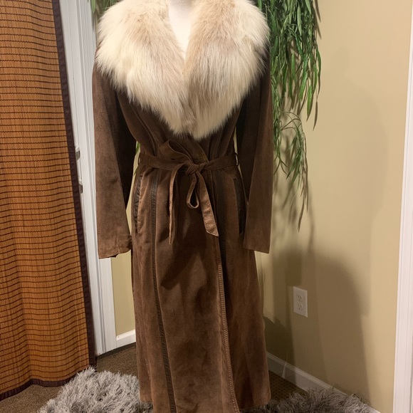 Saks Fifth Ave Women’s Maxi Suede Leather/Fur Coat - Picture 6 of 8